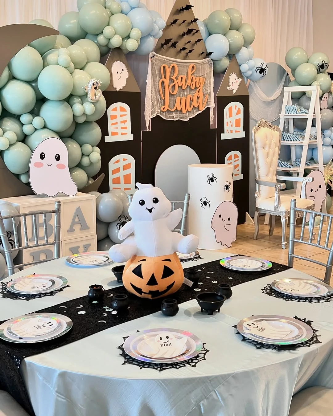 Ghost themed baby shower invitation