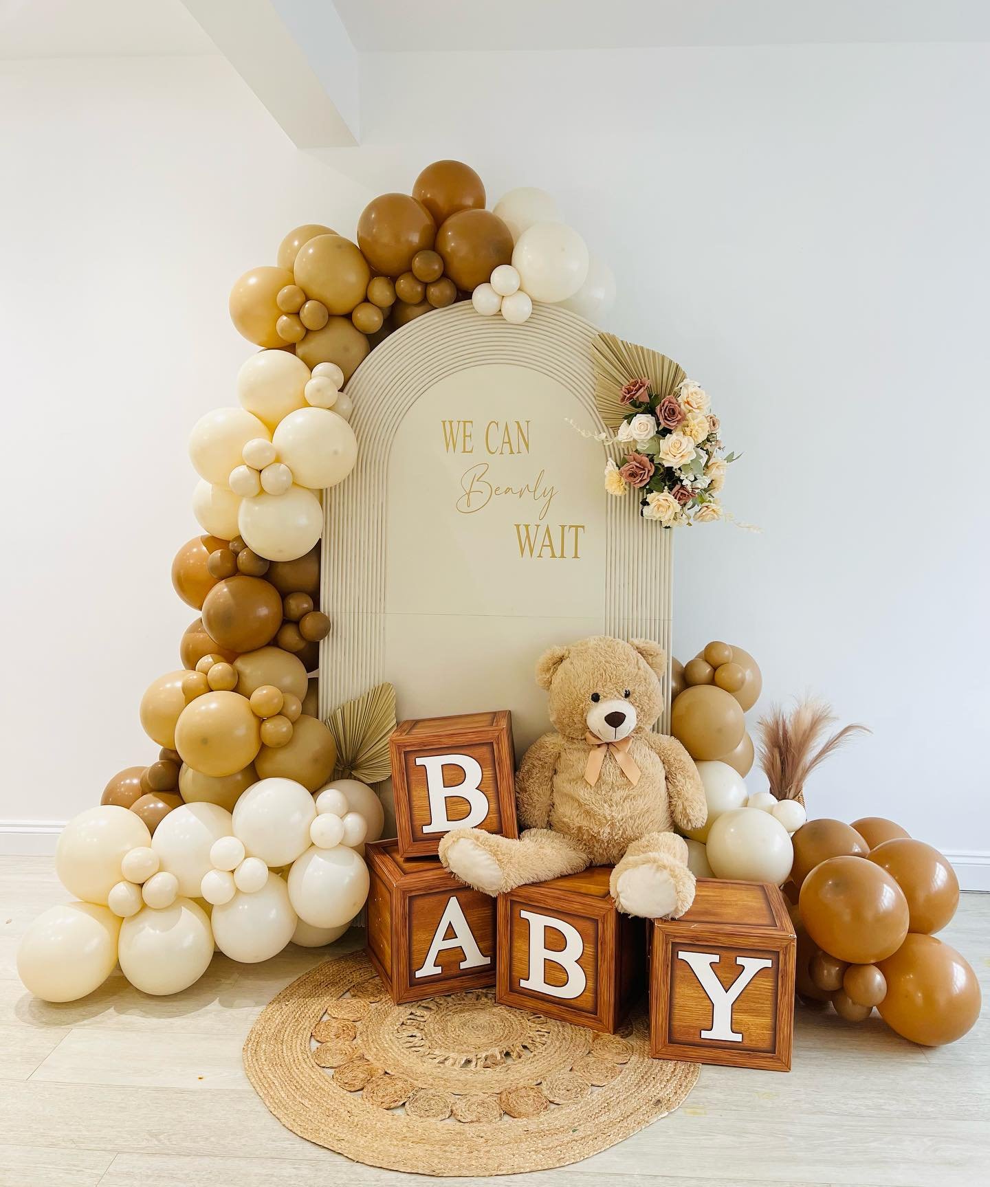 Single Tier Bear Cake with Chocolate Spheres