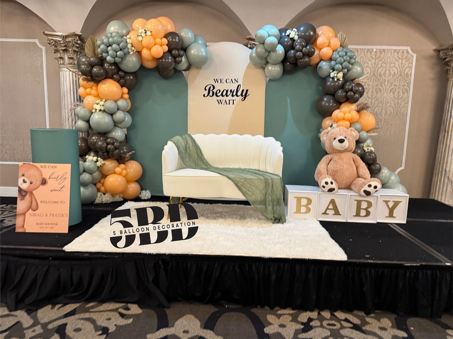 Royal Blue and Gold Balloon Photo Backdrop