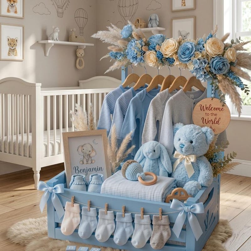 Personalised William Nursery Rack Basket