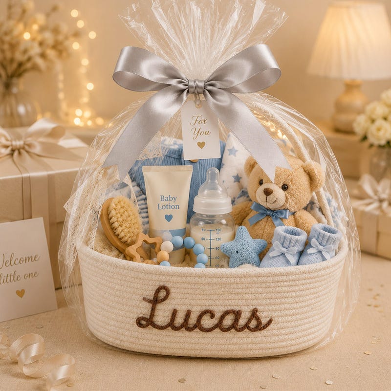 Personalised Michael Hanging Rack Basket