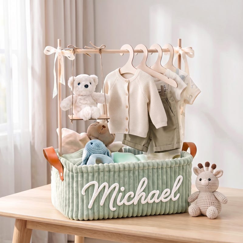 Heavenly Blue Ribbon Basket