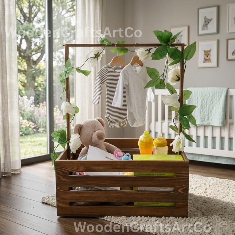 Woven Basket Baby Bear Clothing Display