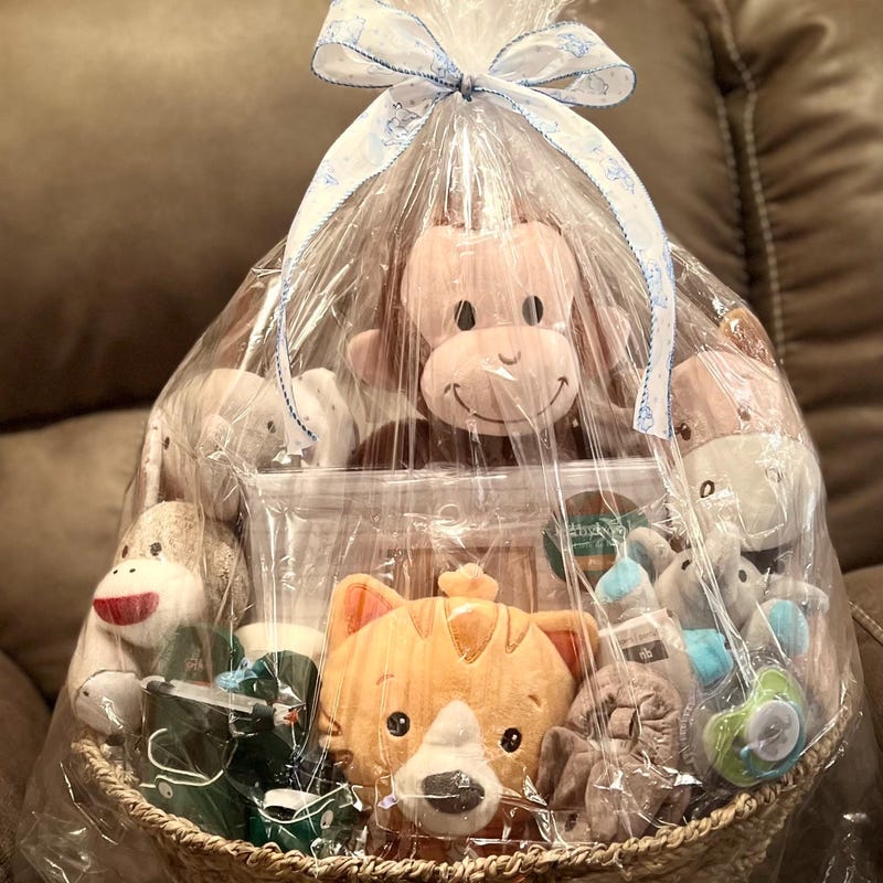 Jungle Animal Plush Basket