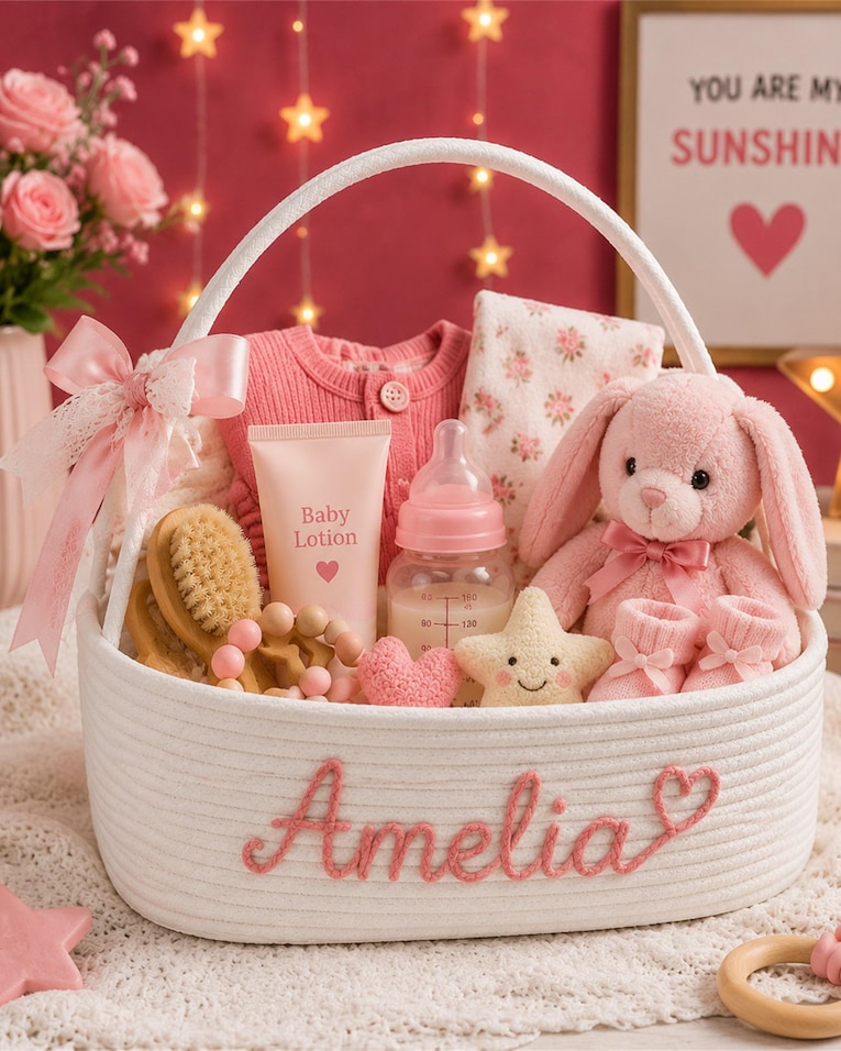 Custom Charlotte Ballerina & Giraffe Basket