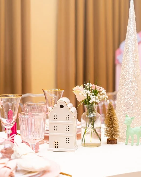 Plaid appetizer station for a merry little baby shower