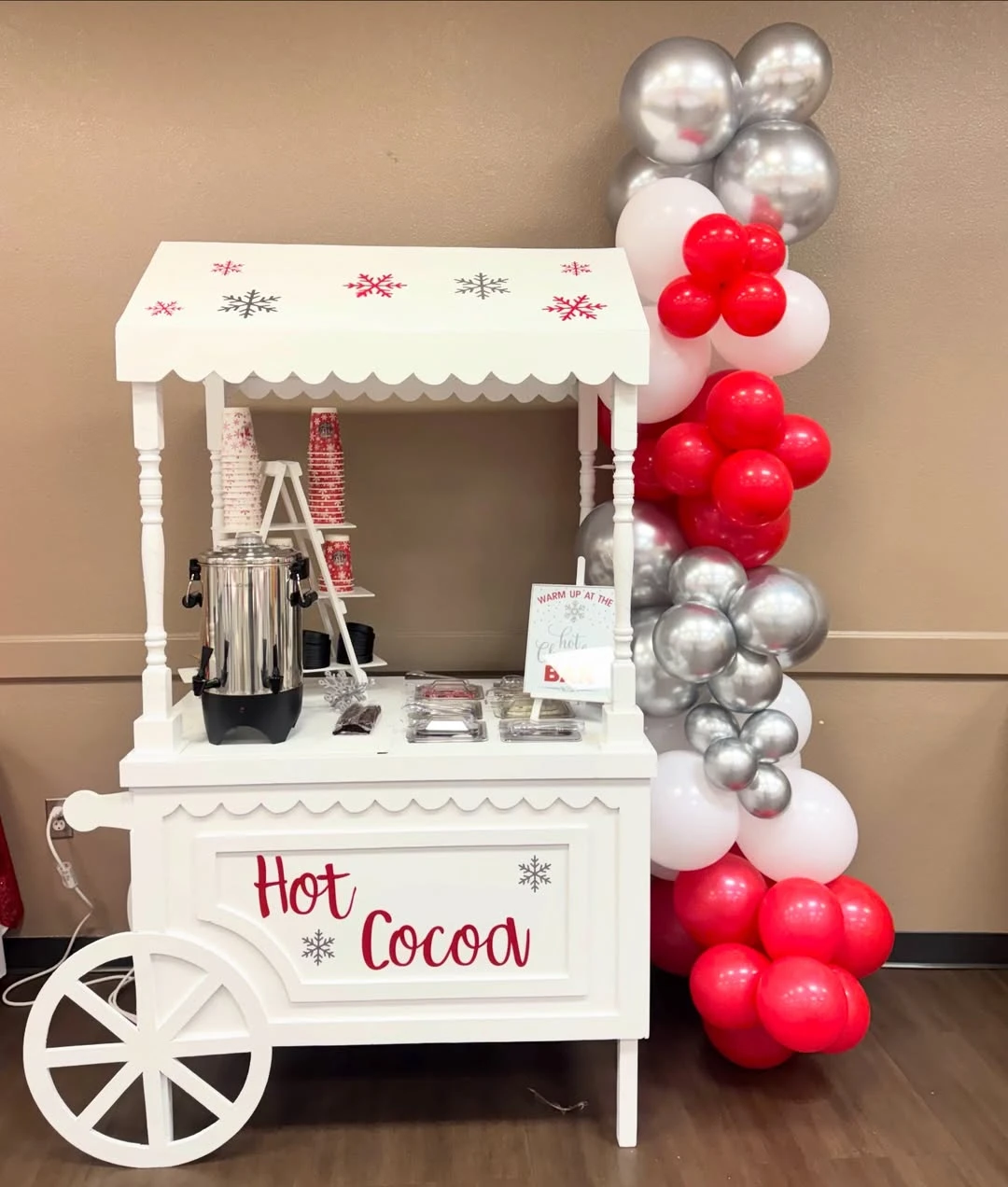 Hot cocoa bar for a Santa baby shower
