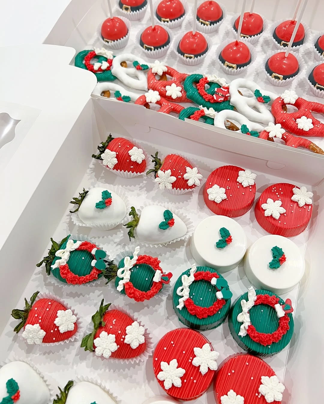 Holiday chocolate covered dessert box