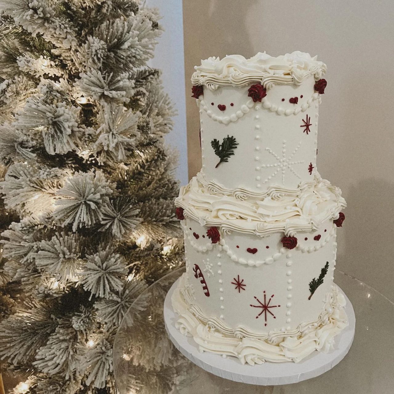 Vintage Christmas celebration cake