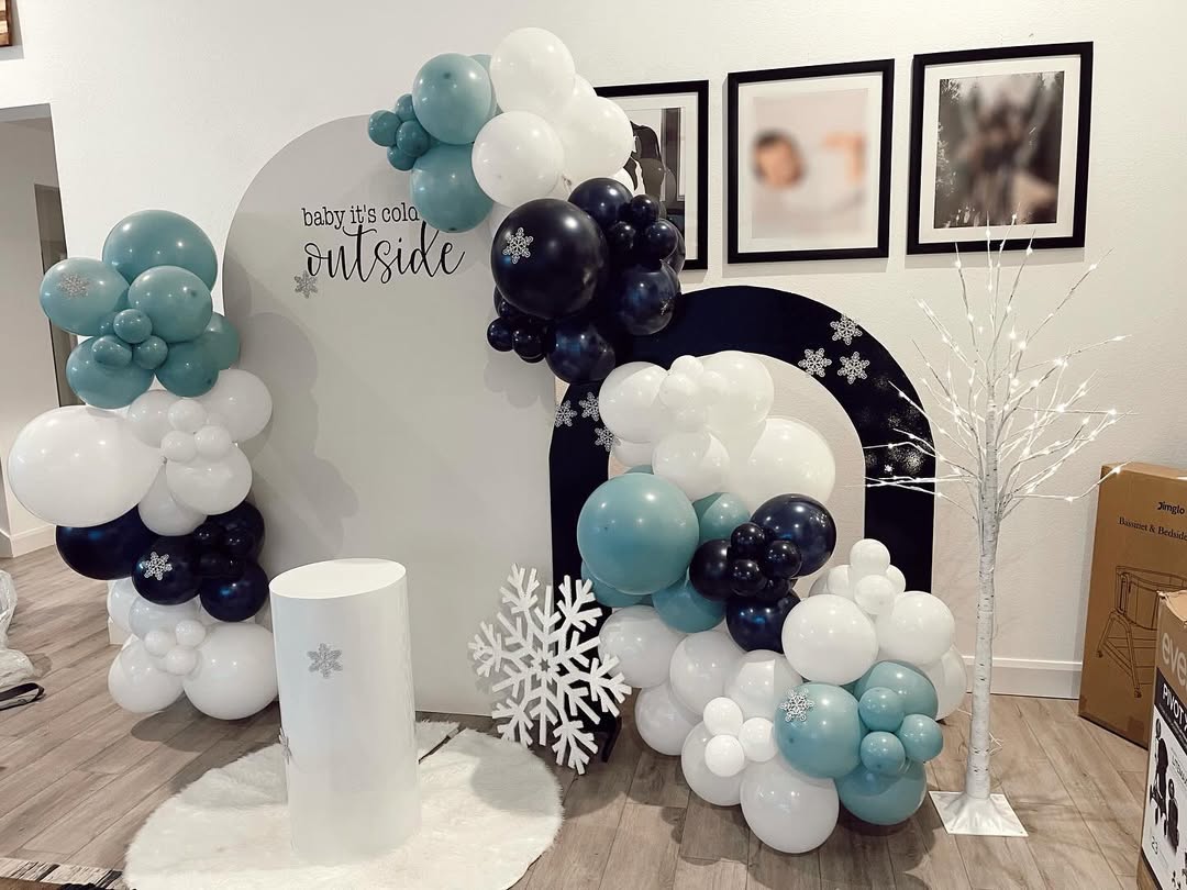 Modern Navy Snowflake Arch