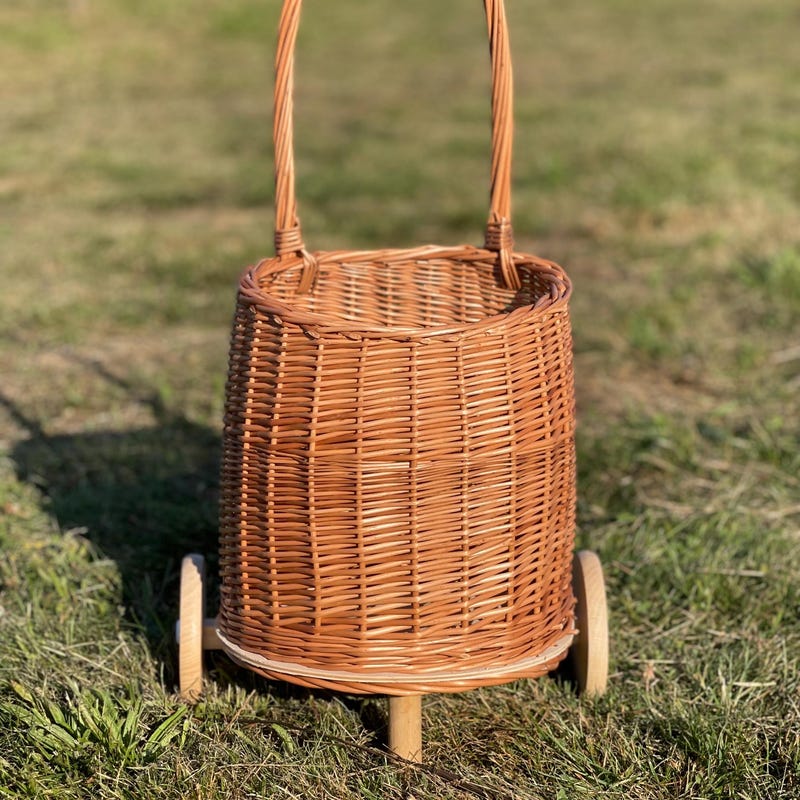 Single Wicker Utility Trolley