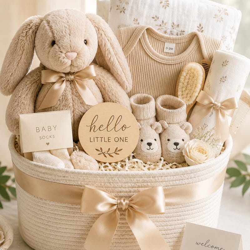 Deluxe Plush Bunny Gift Basket