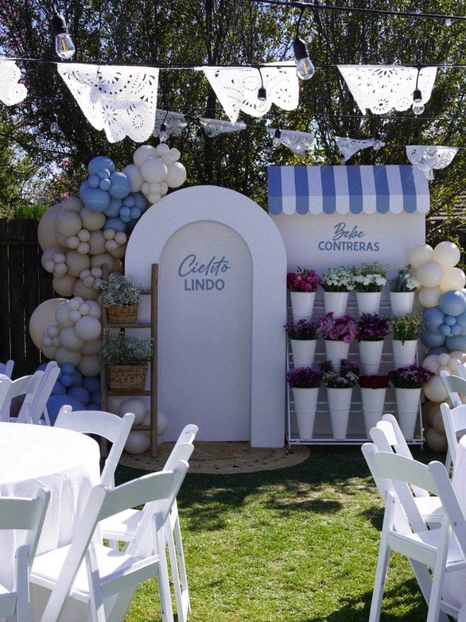 Outdoor Flower Cart Backdrop