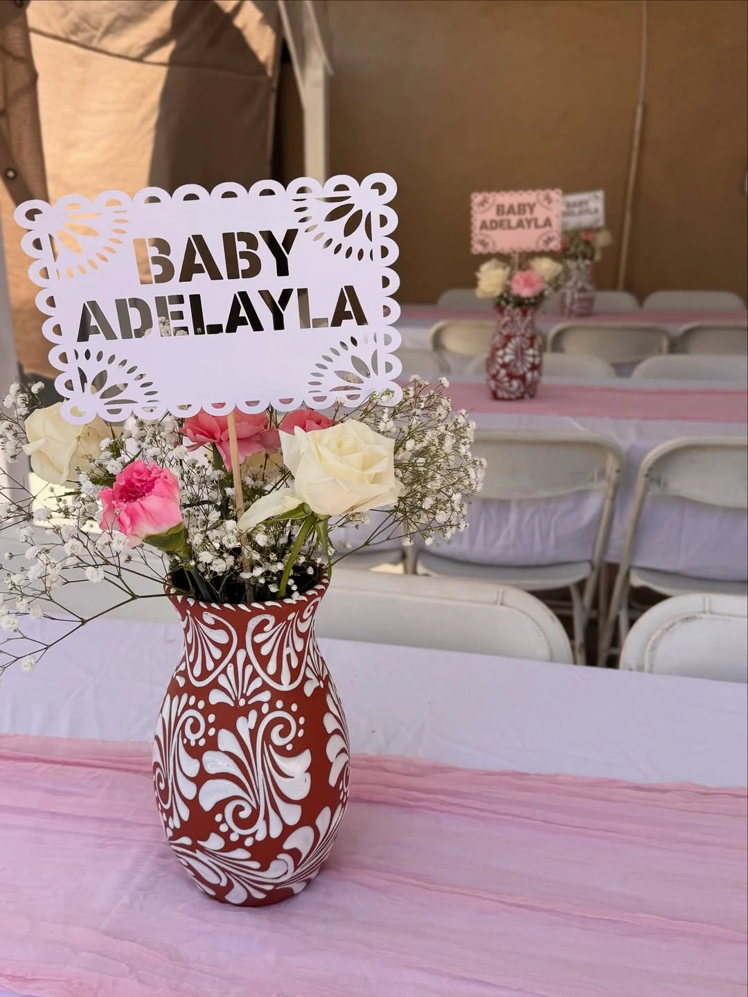 White Papel Picado Floral Topper