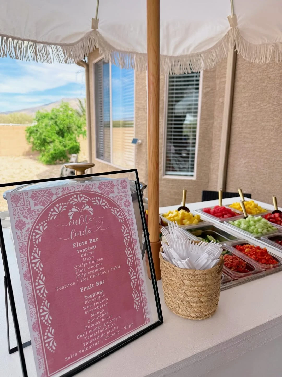 Framed Menu for Outdoor Buffet
