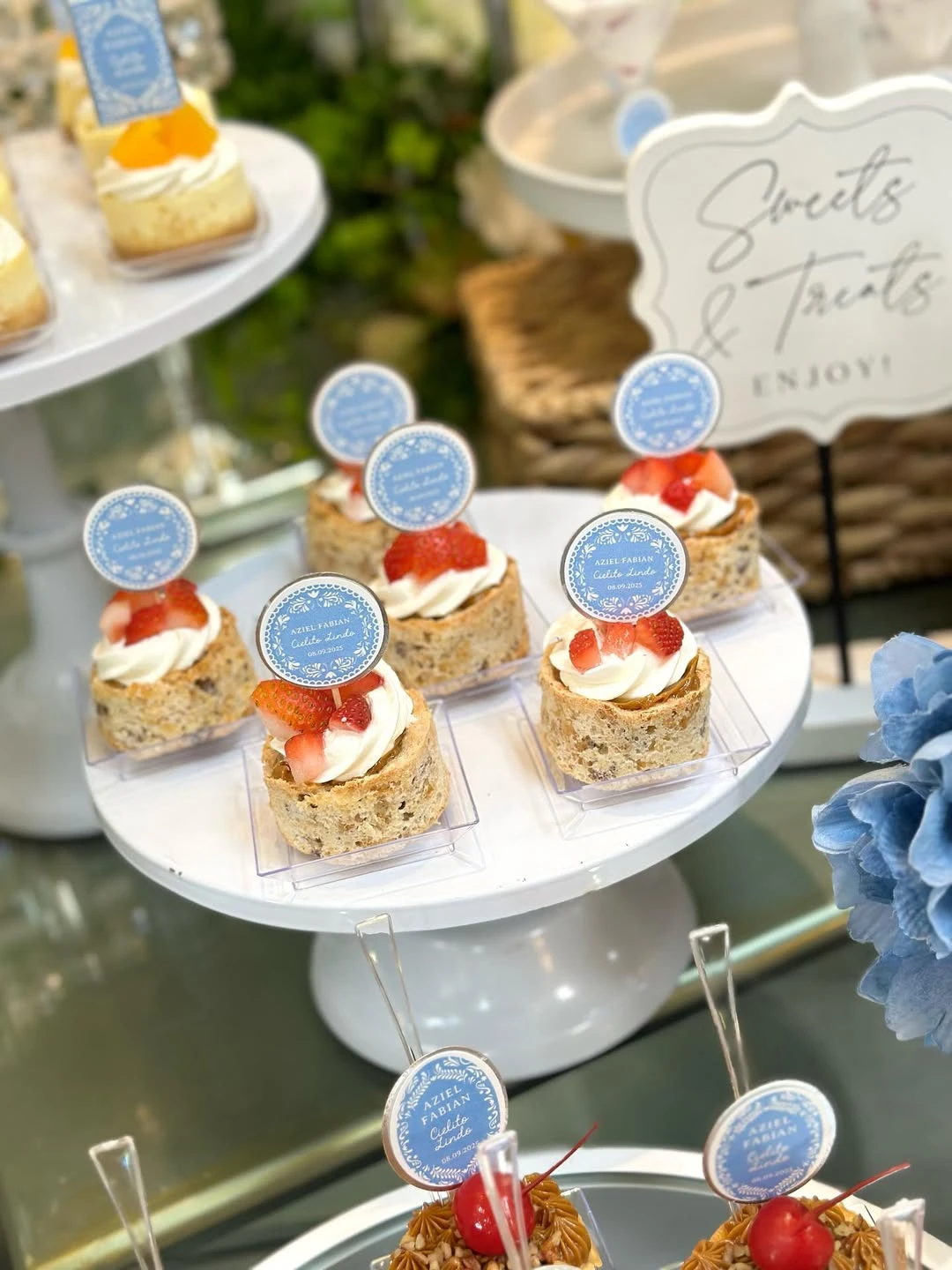Strawberry Mini Dessert Cups on Stand