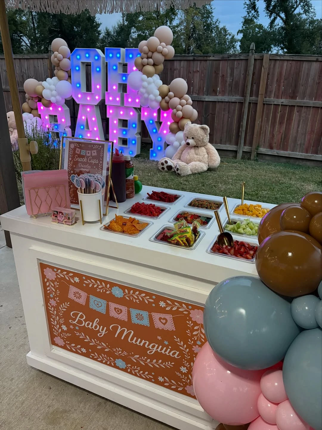 Custom Snack Cart with Marquee Lights