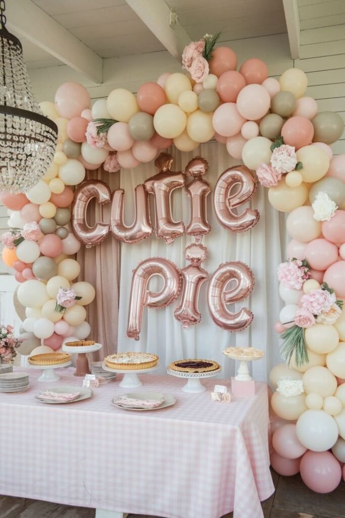 Rose Gold Balloon Dessert Arch