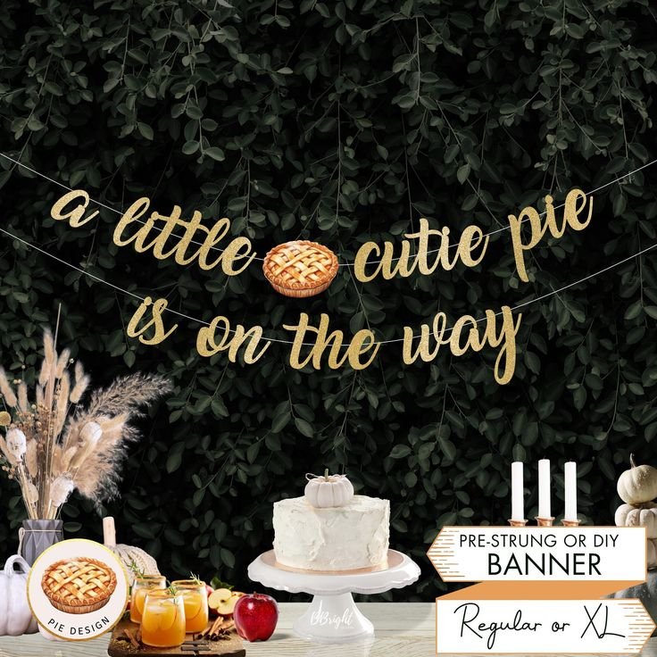 Gold Glitter Pie Banner Backdrop