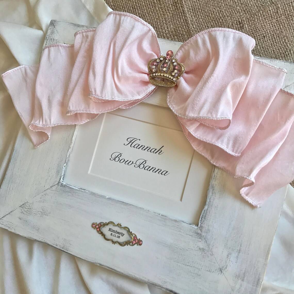Personalised Bow Banner Picture Frame