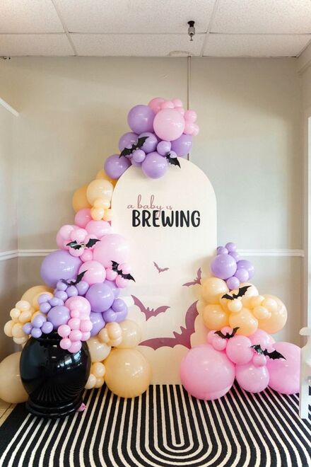 A Baby Is Brewing Backdrop Arch