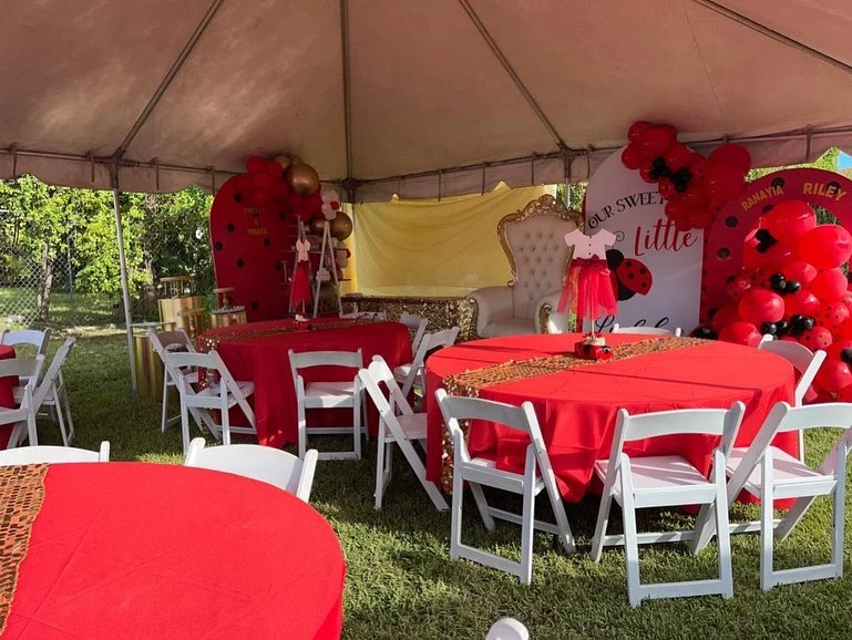 Red and Gold Balloon Cluster