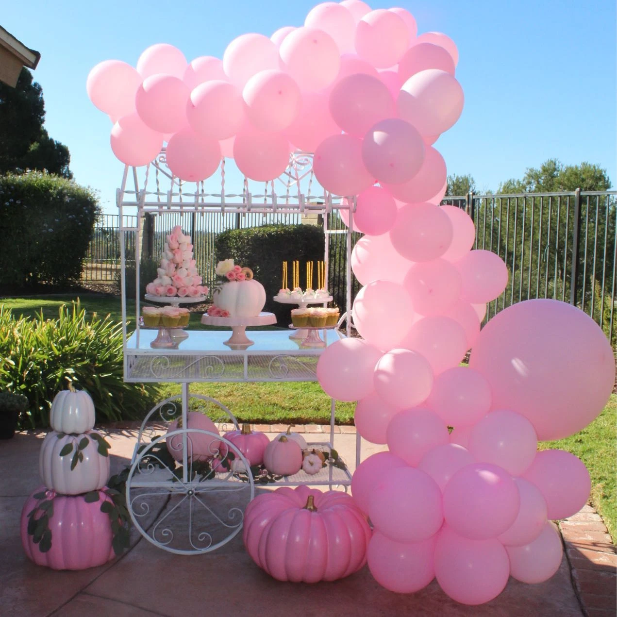 Pink Dessert Cart Setup