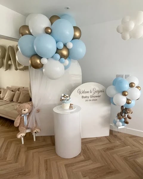 Indoor Blue and Gold Decor Setup