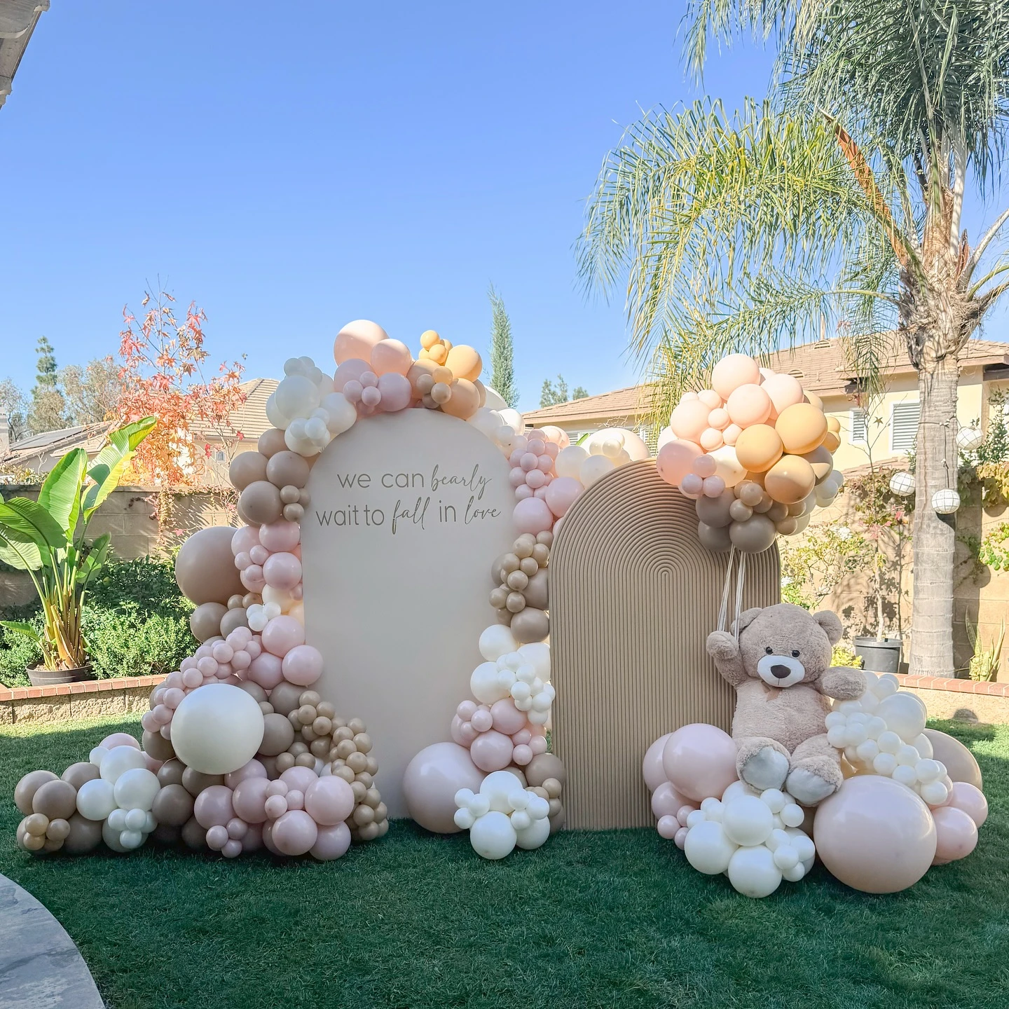 Textured Arches and Neutral Balloon Garland