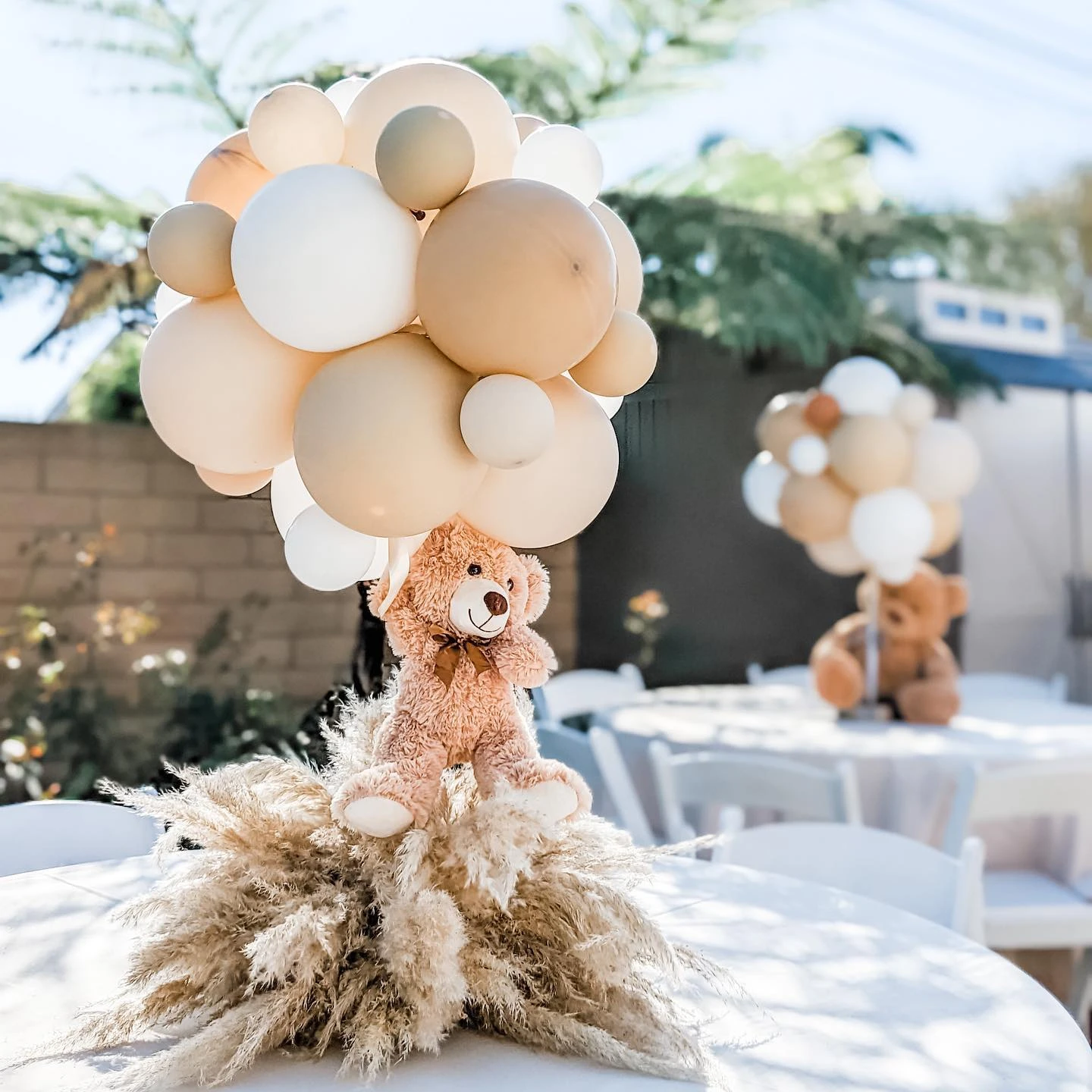 Pampas Grass and Balloon Table Centerpiece