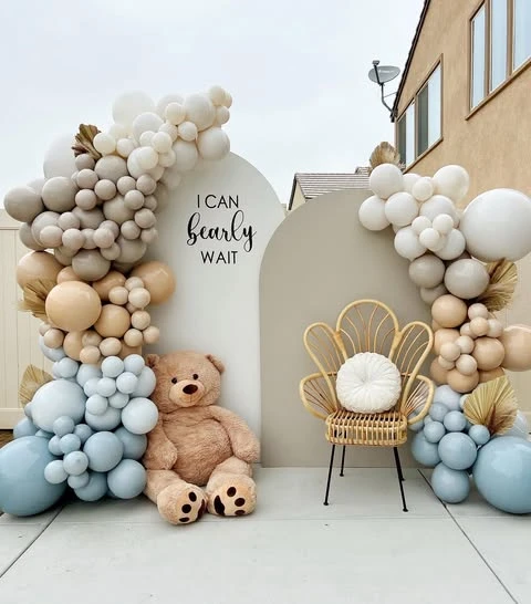 Cream and Sky Blue Photo Corner