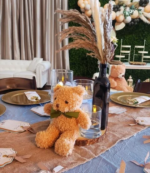 Rustic Burlap and Candle Table Runner