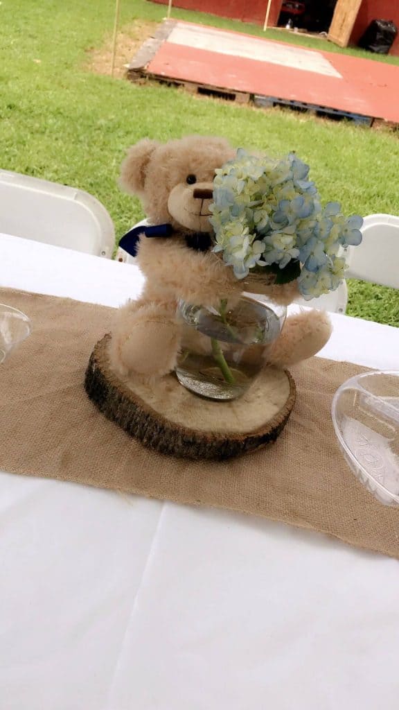 Glass Vase Hugging Bear