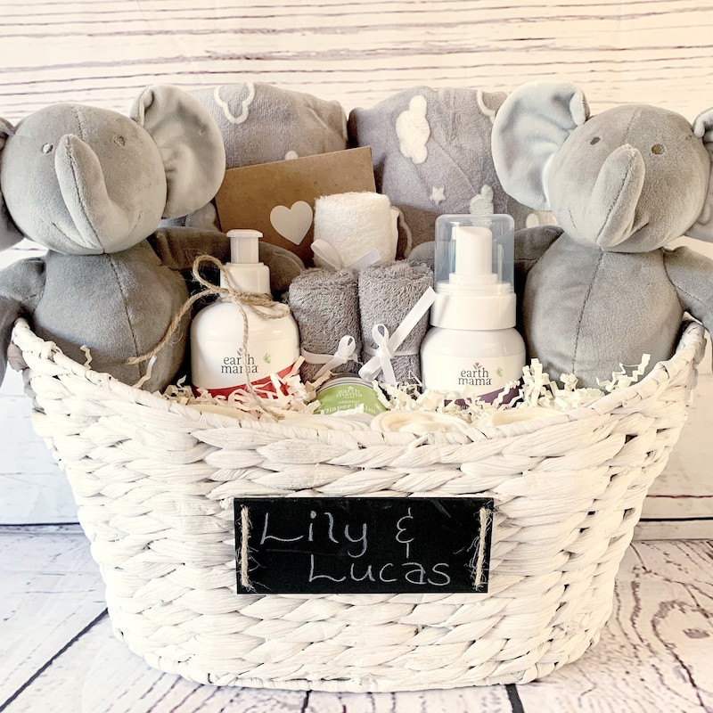Personalised Elephant Bath and Skincare Basket