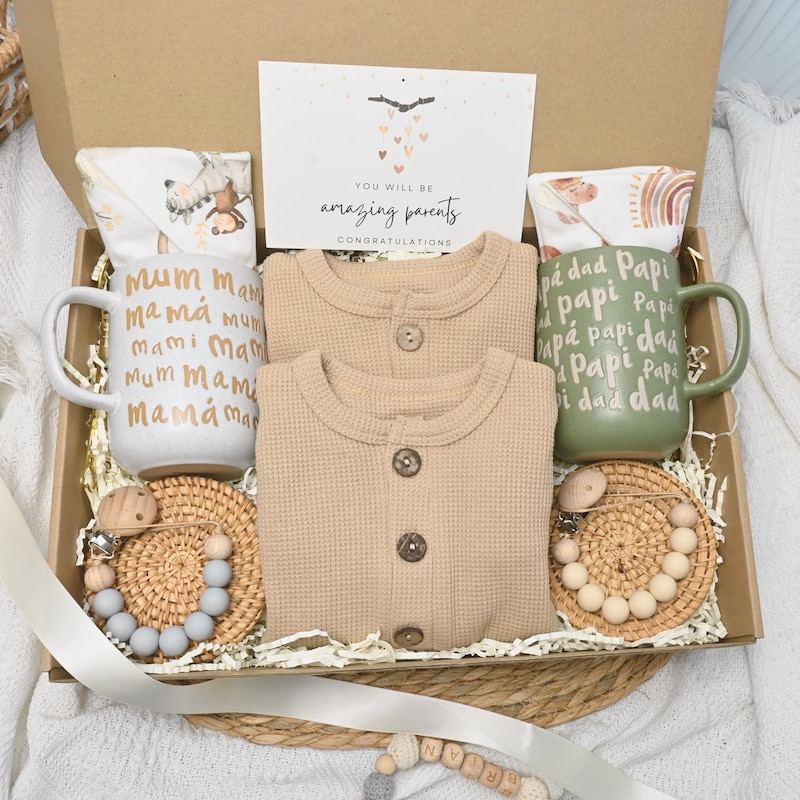 Cozy Waffle Knit Set with Parent Mugs