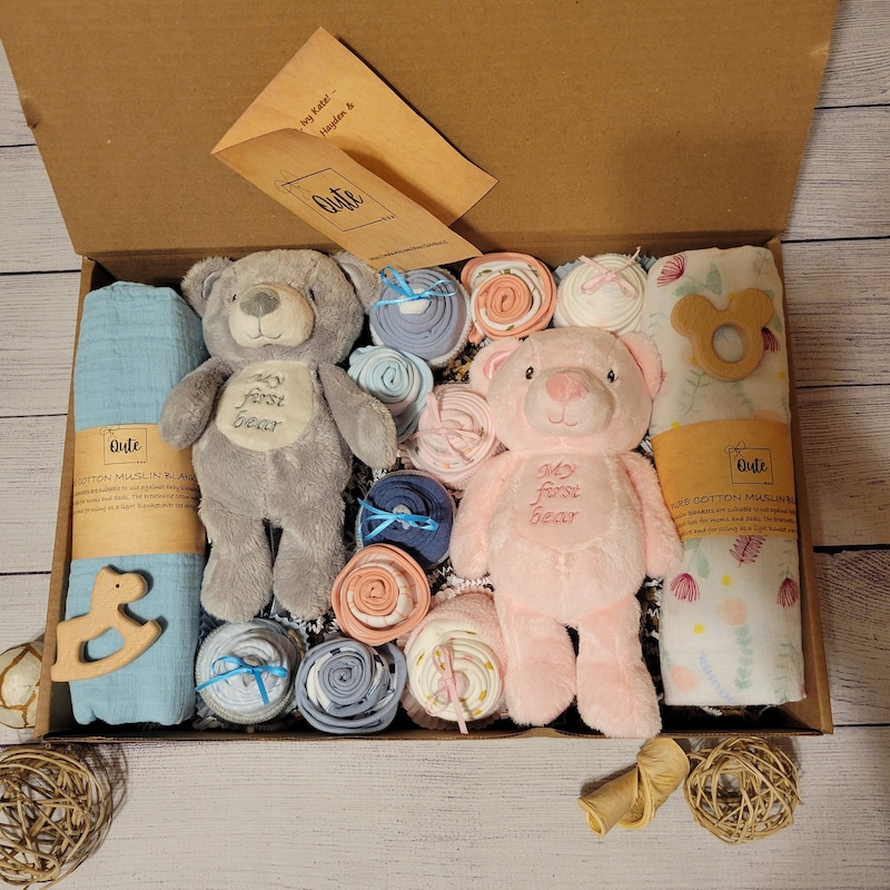 My First Bear and Muslin Swaddle Gift Box