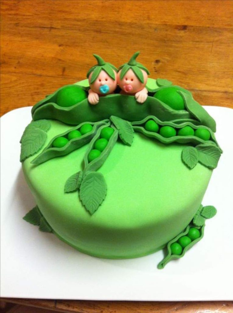Twin Baby Fondant Cake Topper