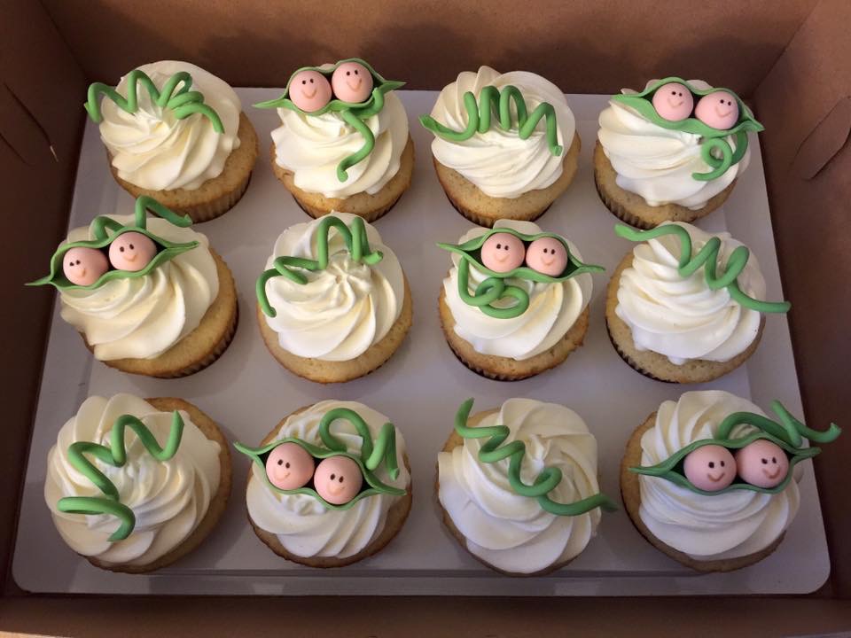 Fondant Pea Pod Cupcake Box