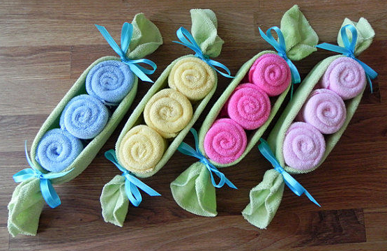 Rolled Washcloth Baby Party Favors