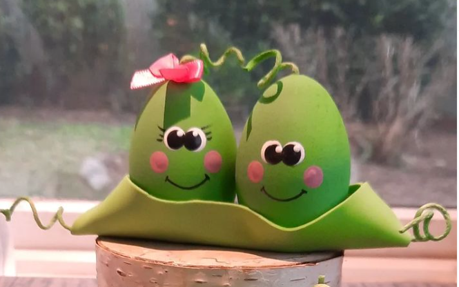 Painted Egg Pea Pod Figures