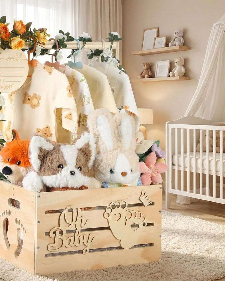 Woodland Friends Wooden Crate