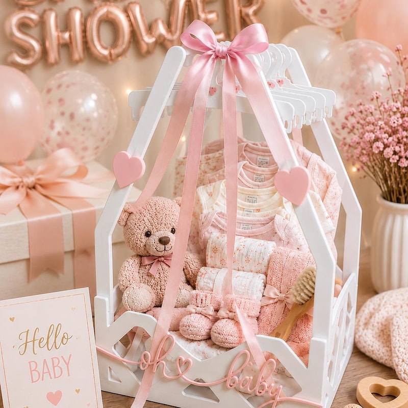 Sweet Pink Baby Closet Basket