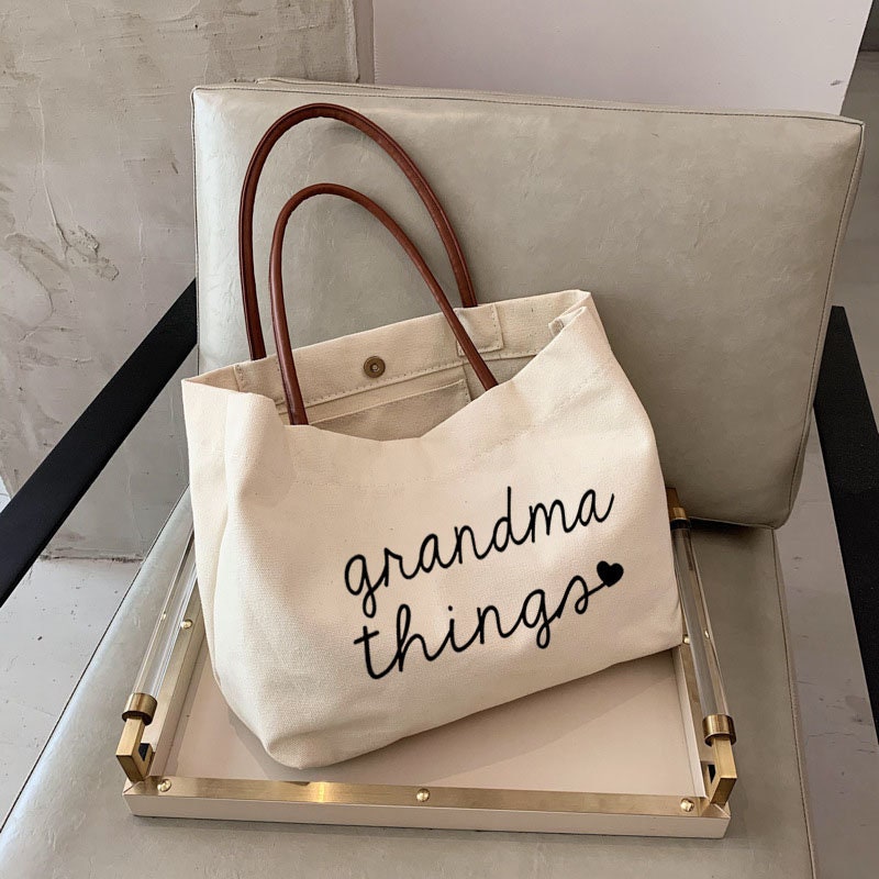 Canvas Grandma Tote Bag