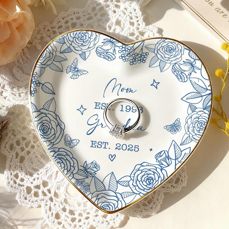 Floral Printed Ring Dish