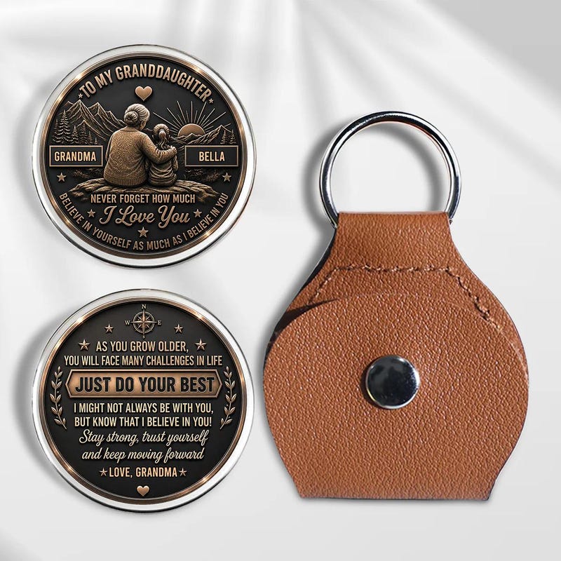 Engraved Keepsake Coin with Leather Case
