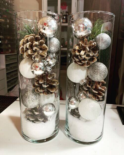 Glittering Cylinder Ornament Vases