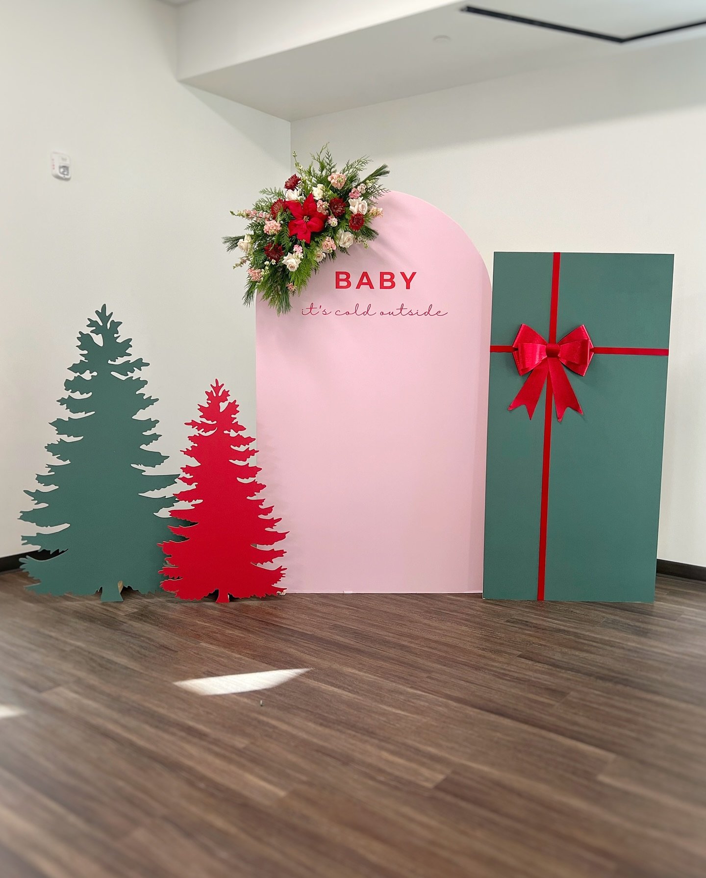 Minimalist Pink Arch and Present Backdrop