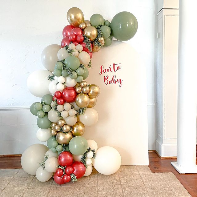 Santa Baby Balloon Arch Backdrop