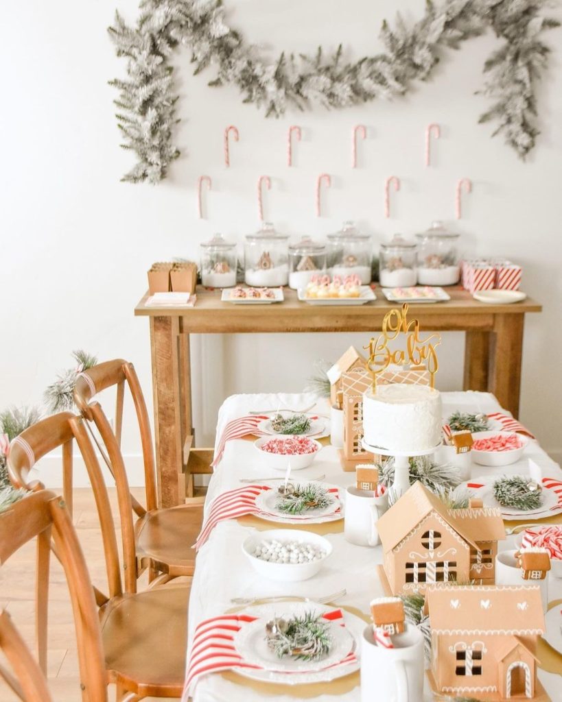 Gingerbread Village Table Setup