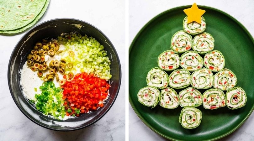 Christmas Tree Tortilla Rollups